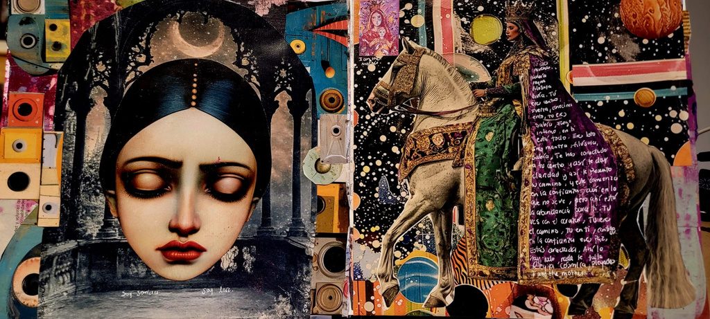 Collages creados en un proceso de artes expresivas