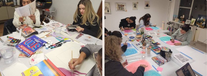 Participantes creando en un taller presencial de H.ART en la Ciudad de México
